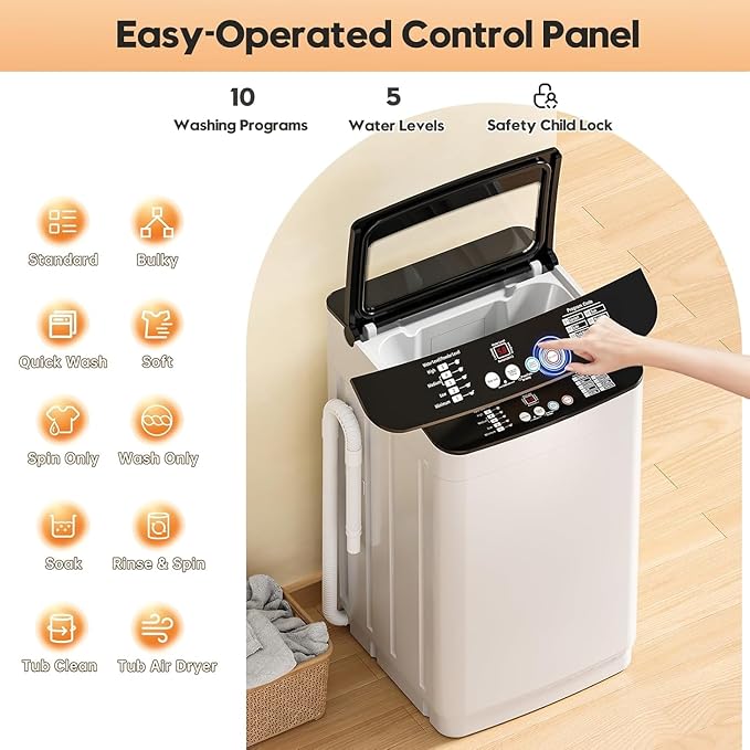 Auertech Portable Washer and Dryer Combo Set, 28 lbs Fully Automatic Washing - Image 6