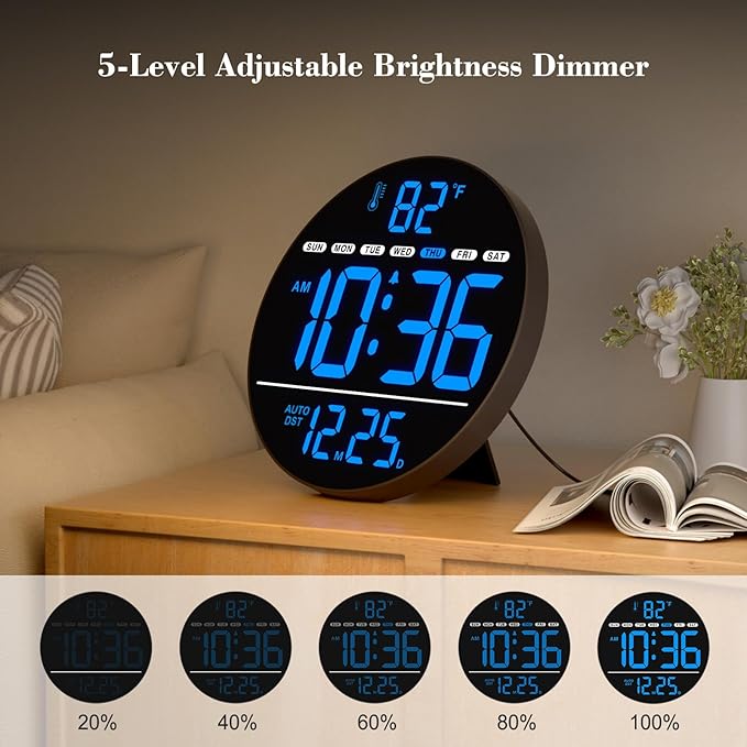 WallarGe Large Digital Wall Clock - Image 3