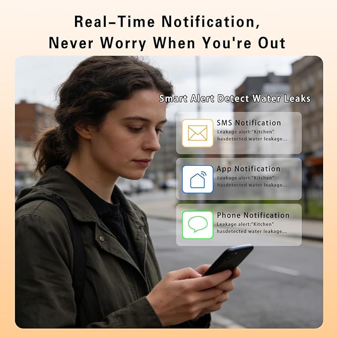 WiFi Water Leak Detectors for Home, Real-Time Mobile Alerts Smart Water Sensor - Image 4