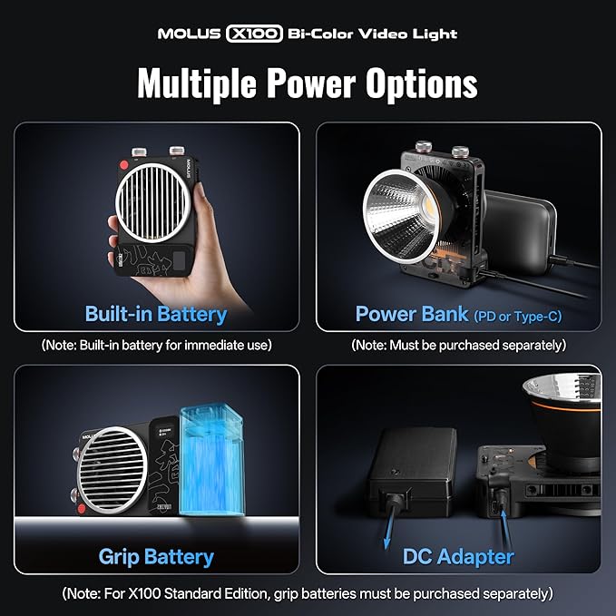 ZHIYUN MOLUS X100 Bi-color Combo 100W Video Light V2 Upgraded Version - Image 7