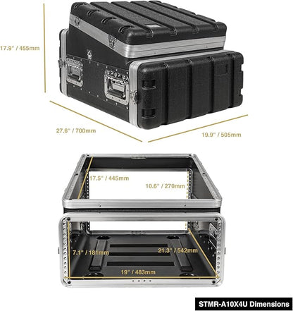 Sound Town Lightweight and Compact 4U ATA ABS Rack Case, - Image 6