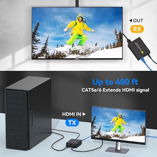 PVBCTCSID 400ft HDMI Extender Over Cat5e/6 1080P HDMI Monitor Extender Over - Image 3