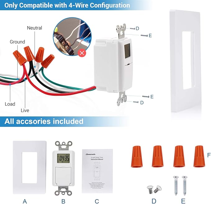 DEWENWILS Indoor in Wall Timer Switch - Image 3