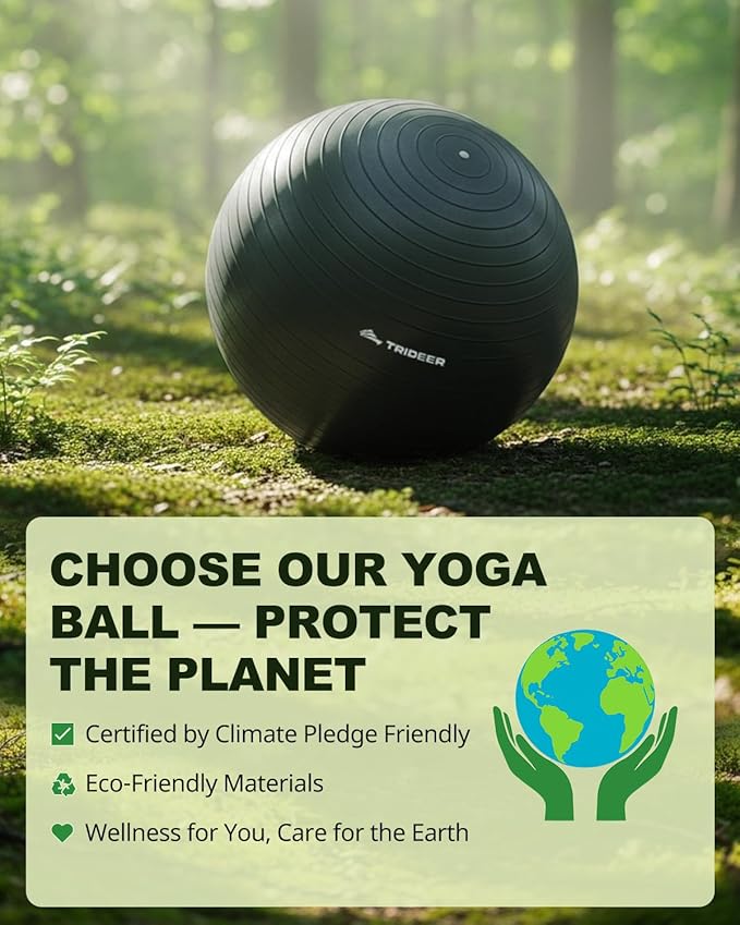 Trideer Exercise Ball for Yoga, Pilates & Fitness – Stability Ball Equipment - Image 2