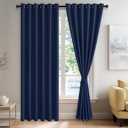 JIUZHEN Navy Blue Blackout Curtains by JIUZHEN