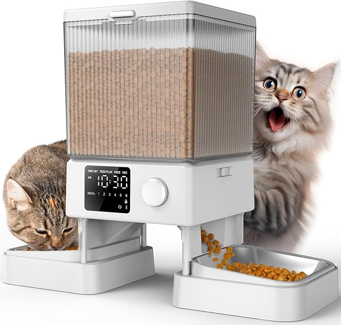 oneisall Automatic Cat Feeder for 2 Cats, 20 Cups/5L Automatic Cat Food by oneisall