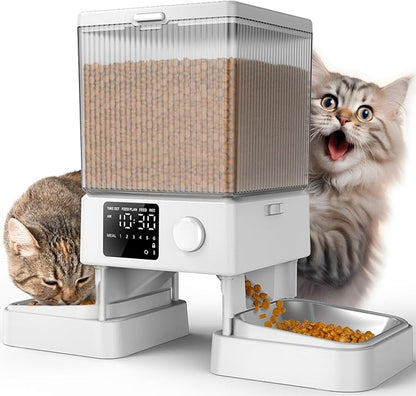 oneisall Automatic Cat Feeder for 2 Cats, 20 Cups/5L Automatic Cat Food by oneisall