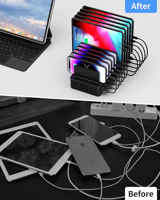 270W Charging Station for Multiple Devices, 20-Port USB Fast Charging Station - Image 6