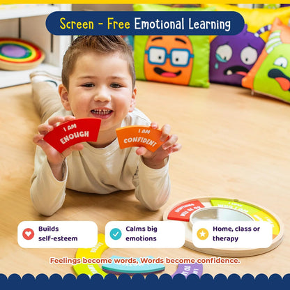 Confidence Building Mirror – Positive Affirmation Toy for Kids | Mix & Match 12 Uplifting Statements | Emotional Development & Self-Esteem Tool | Ages 3 and Up