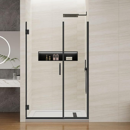 Pivot Swing Shower Door, Adjustable Width 40" W x 74" H Semi-Frameless Shower - Image 3