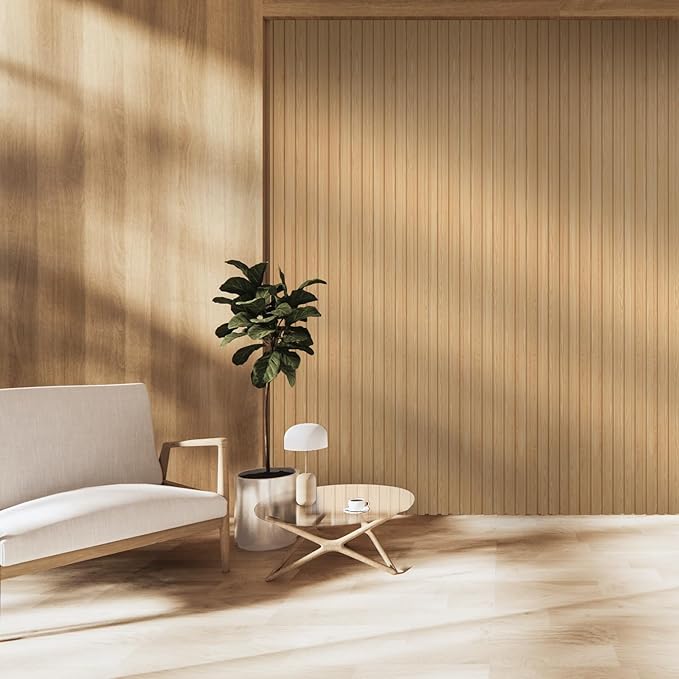 OUZUGIE WPC Acoustic Slat Wall Paneling, Living Room, TV Background, Study Room - Image 2