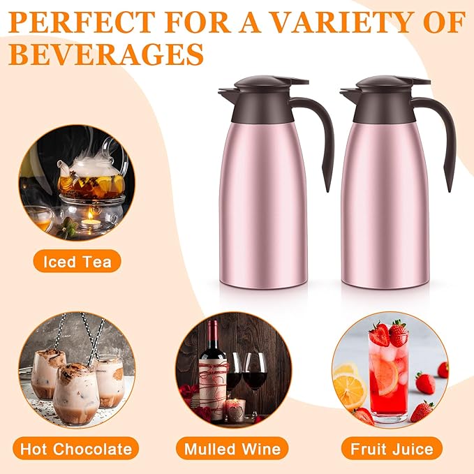 Norme 2 Pcs Thermal Coffee Carafe Insulated Stainless Steel Coffee Carafe - Image 4
