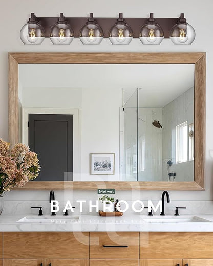 METWET Oil Rubbed Bronze Bathroom Light Fixtures, 6-Light Bathroom Vanity - Image 4