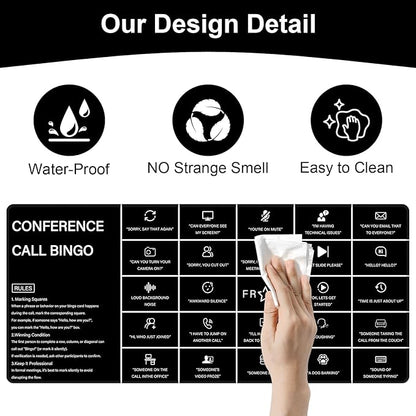 Baziabbo Office Desk Mat, Conference Call Bingo Mouse Pad - Image 3