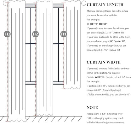 Pleated Beige Curtains 96 Inches Long 2 Panels Burg, Energy Efficient - Image 3