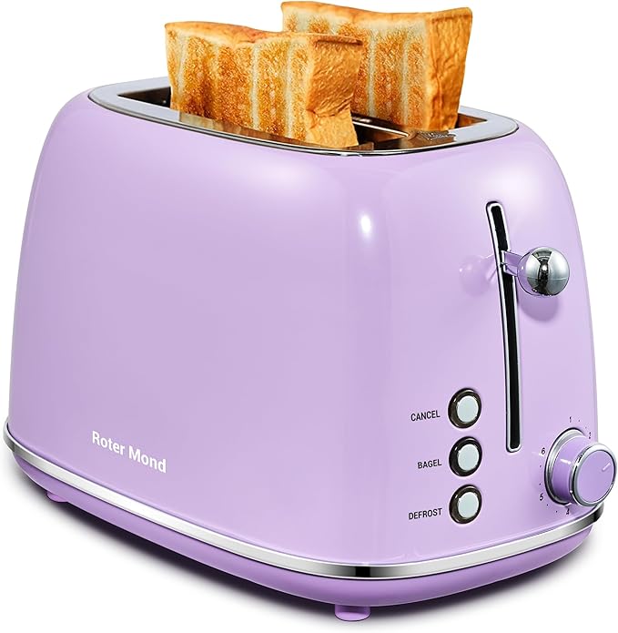 Roter Mond 2 Slice Toaster Retro Stainless Steel - Image 9