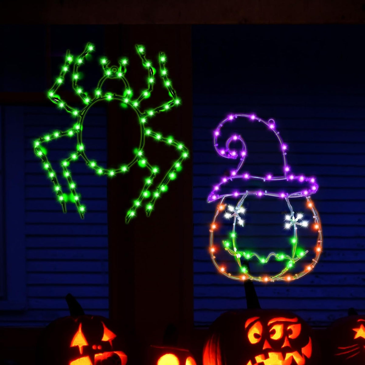 Halloween Window Lights, 2 Pack LED Waterproof Timer Indoor Decor
