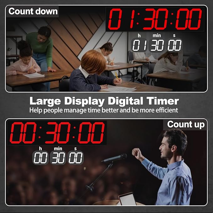 CHKOSDA 28.4''Large Digital Wall Clock, Automic Digital Clock - Image 4