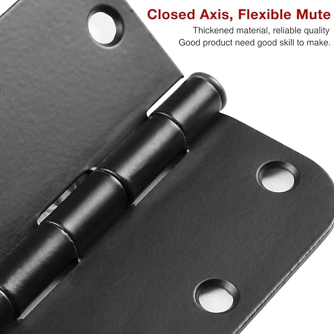 18 Pack Matte Black Door Hinges 3.5 x 3.5 Inch Interior 3 1/2 Inch Door Hinges - Image 4