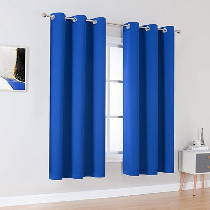 DUALIFE Royal Blue Blackout Curtains Panels/Drapes - Image 2