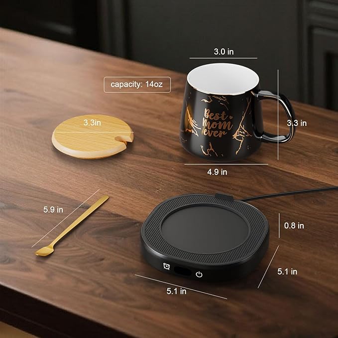 Coffee Mug Warmer & Best MOM Ever Mug Set, Electric Coffee Cup Warmer - Image 7