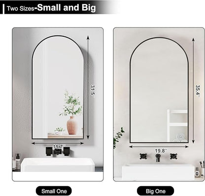 20x36 Black Arched Medicine Cabinet - Image 5