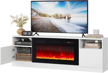 Fireplace TV Stand with Two Hinged Doors - Image 7