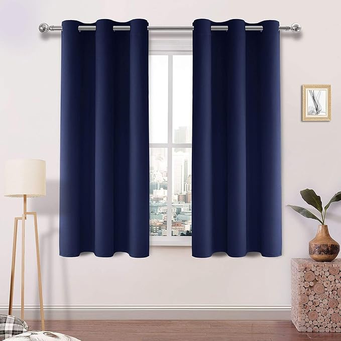 DWCN Navy Blue Blackout Curtains Blocking Light Room Darkening Thermal by DWCN