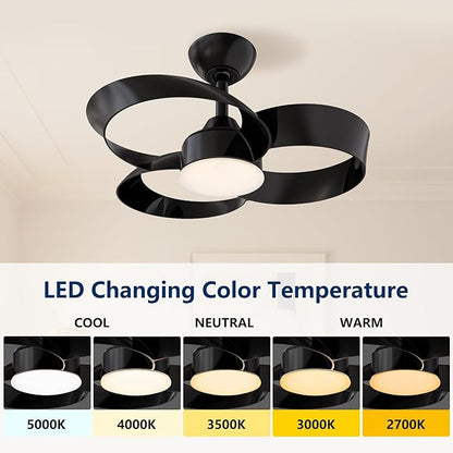 FANX 22 Inch Ceiling Fan with Light and Remote, Quiet DC Motor, Dimmable LED - Image 2