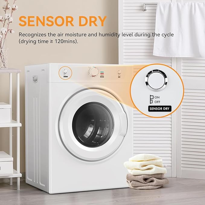 3.5 Cu.Ft. Clothes Dryer, 1500W Portable Dryer, 26.4 LBS Drying Machine - Image 3