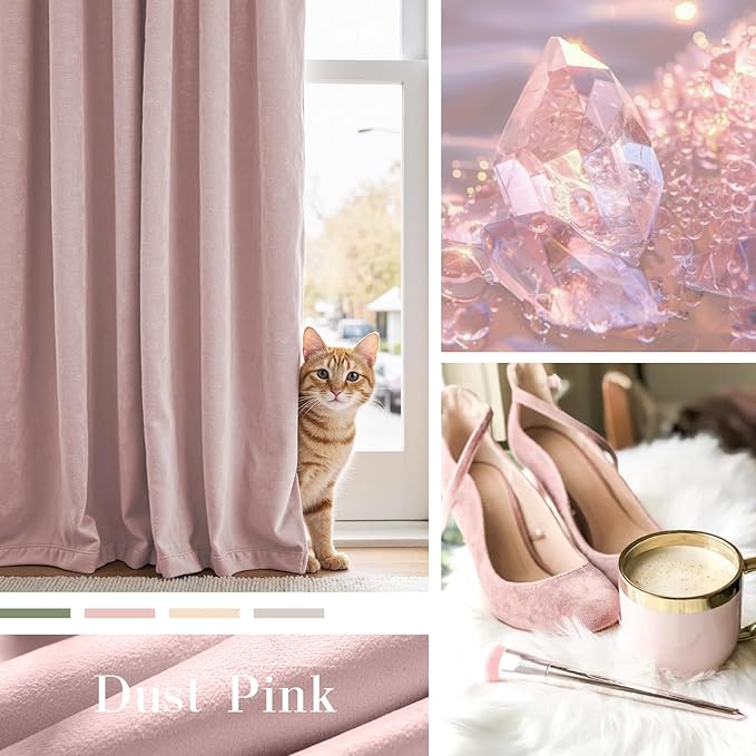 Lazzzy Velvet Blackout Extra Long Curtains Thermal Insulated Room Window Drapes - Image 3