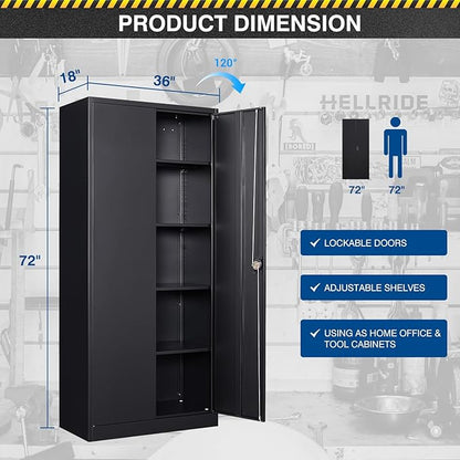 Metal Storage Cabinet-72” Black Tall Steel File Cabinets - Image 3