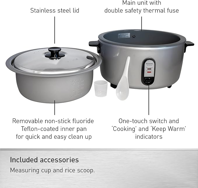 Panasonic Commercial Electric Rice Cooker, 120V Extra-Large Capacity 60-Cup - Image 6