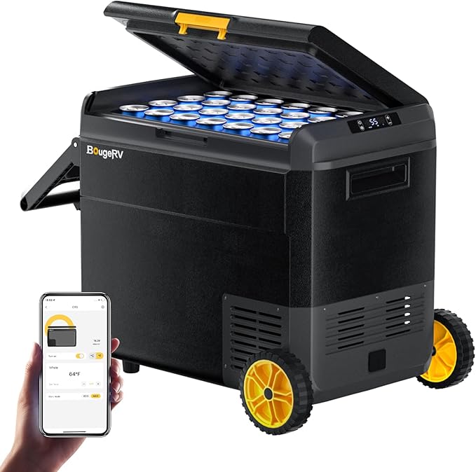 BougeRV 12 Volt Car Refrigerator, CRS 63 Quart Portable Fridge Freezer by BougeRV