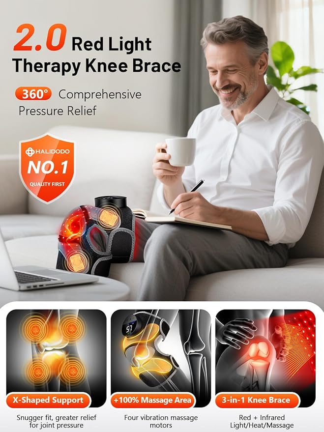 Upgrade 4 Massage Area Knee Brace & Red Light Therapy - Image 2