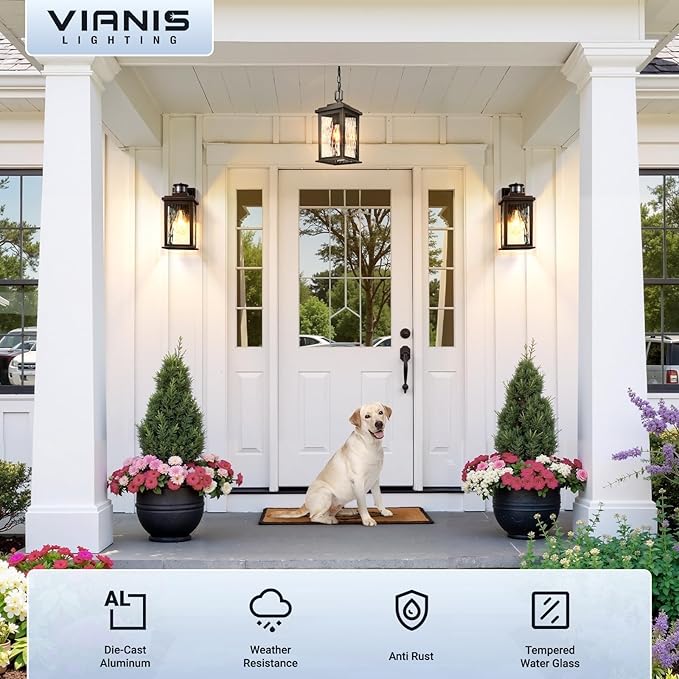 VIANIS Motion Sensor Outdoor Light Fixture, 2 Pack Oil-Rubbed Bronze, - Image 2