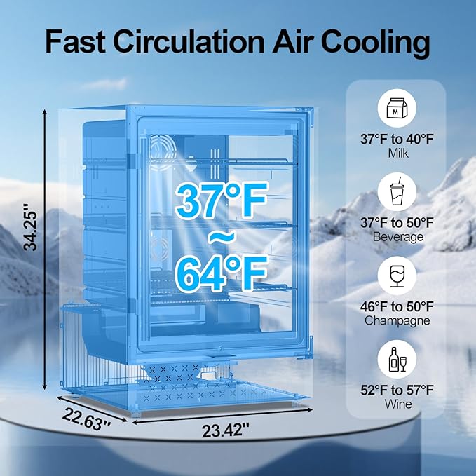 24 Inch Beverage Refrigerator, 5.2 Cu. Ft. Drink Refrigerator - Image 3