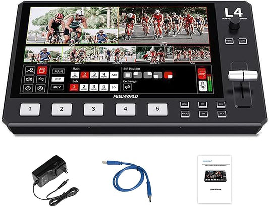 Feelworld L4 Switcher 10.1 Inch Touch Screen Multi-Camera Video Mixer Switcher by Feelworld