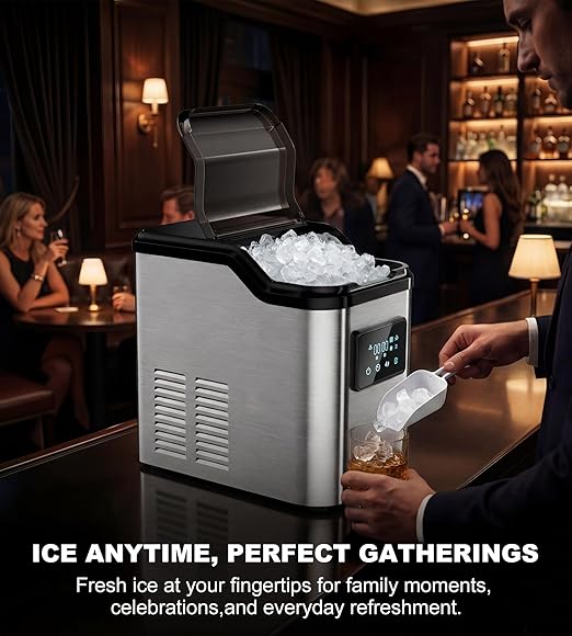 Nugget Ice Makers Countertop, Portable Pebble Ice Machine - Image 9
