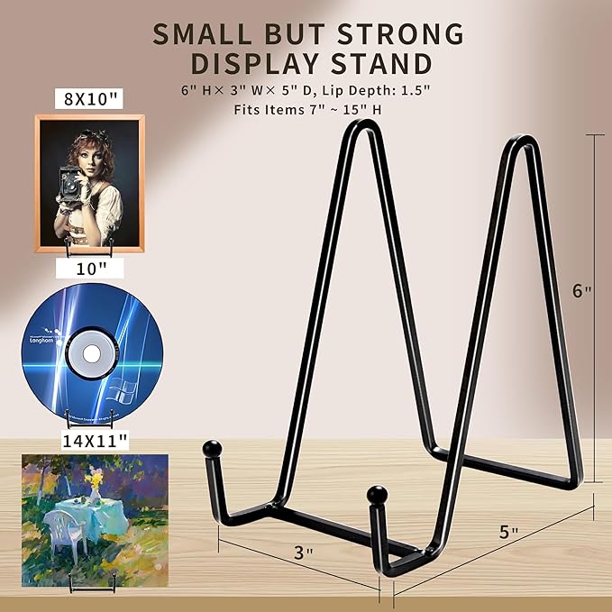 3Pack 6" Plate Stands for Display, Metal Plate Holders Display Stands Can Be - Image 4