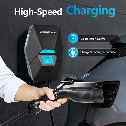 ChargeHere Level 2 EV Home Charger, 32A/40A | Real-Time Charging Speed Display - Image 2