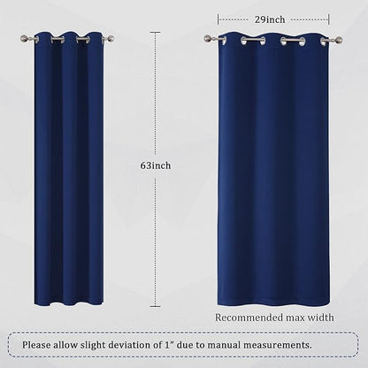 DUALIFE Navy Blue Kitchen Curtains - Image 6