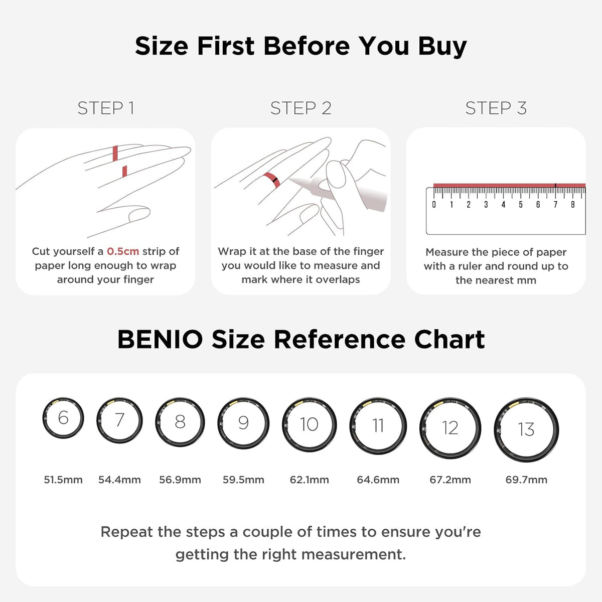 BENIO Gen2 Smart Ring for Women Men Sleep Health Fitness Tracker
