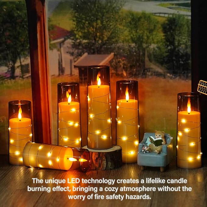Flameless Candles with Embedded Star String, Suitable - Image 5