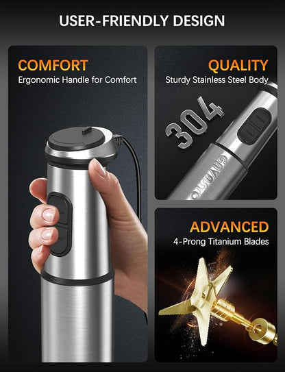 Immersion Blender Handheld GAVASTO Hand Blender, 20 Speeds and Turbo Mode Hand - Image 6