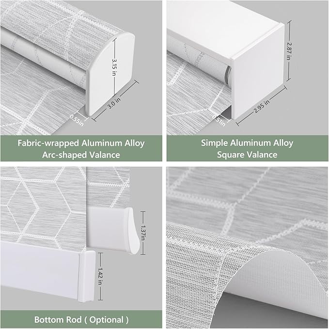Tipiace Motorized Blinds with Remote Window Roller Shade Wireless Rechargeable - Image 3