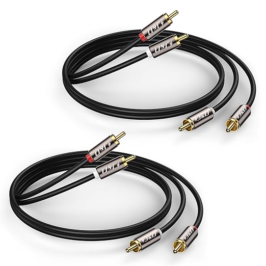 J&D RCA Cable, Copper Shell 2RCA Male to 2RCA Male Stereo Audio Cable, 9 Feet by JDTech