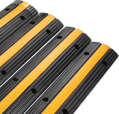 Reliancer 4 Pack 1-Channel Rubber Cable Protector Ramp Traffic Speed Bump - Image 7