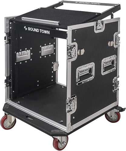 Sound Town Enhanced 1/2" Plywood 12U PA DJ Rack/Road Case - Image 3