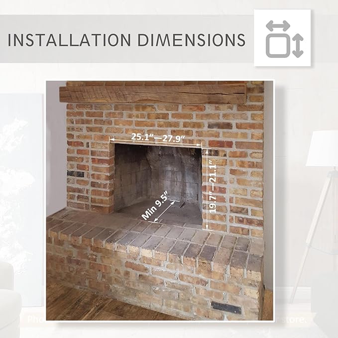 LegendFlame Carl 28" W Electric Fireplace Insert, Fireplace Heater 750/1500W - Image 4